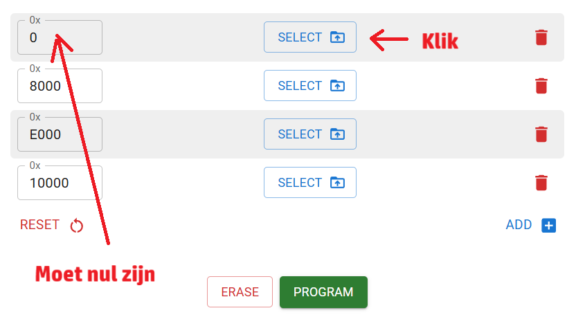 Kies het firmware bestand
