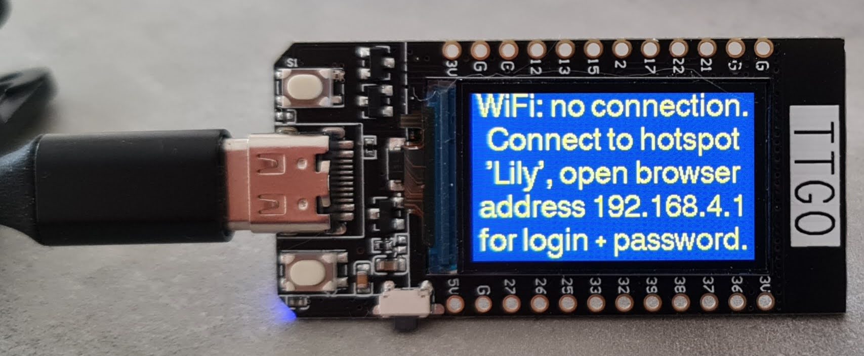 No WiFi - Setup page