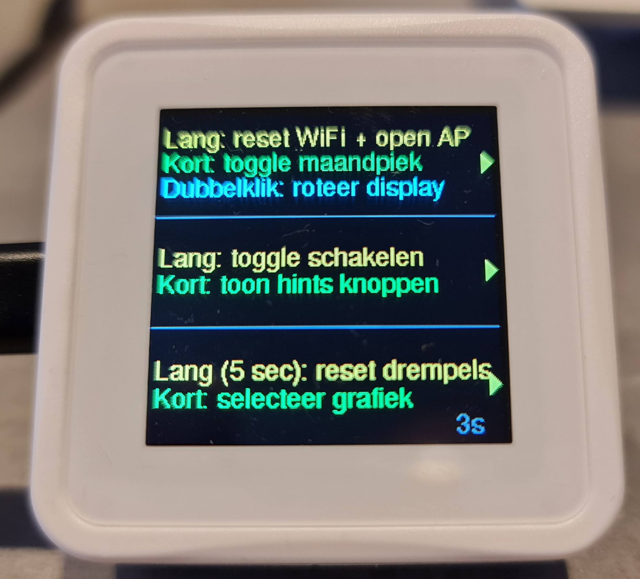Knoppenhints op de Waveshare 1.54"